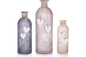 Frank Flechtwaren Zestaw 3 dekoracyjnych wazonów z małymi sercami