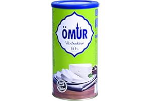 Ömür Hirtenkäse - 1x 800g Metalldose - Käse in Salzlake Kuhkäse Weichkäse cremig Käse Süzme Beyaz Peynir Cow Cheese 60% Fett i. Tr. 100% Kuhmilch mikrobielles Lab vegetarisch glutenfrei Halal