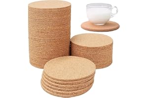 EULAPGOE 25 eleganti sottobicchieri in sughero - 10 cm di diametro, 3 mm di spessore - riutilizzabili, assorbenti e proteggono i tuoi mobili - perfetti per casa, ufficio, bar e ristorante