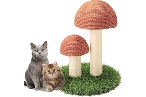powerking Kratzbaum für Katzen,zusammenbaubarer Pilz Kitty Katzenkrallenkratzer Sisalseil Bedeckter weicher glatter Rasen - Süßes Kratzbrett-Pad für Katzengeschenk