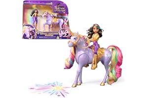 Unicorn Academy, Sophia & Light Magic Wildstar z tęczowymi efektami świetlnymi, 2 akcesoria do jazdy konnej, lalki i zabawki jednorożca dla dziewcząt w wieku od 4 lat
