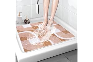 MACUNIN Duschmatte rutschfest, 60 * 60cm, Weich Komfort Sicherheits Badematte mit Ablauflöchern, PVC-Luffa Massage Duschmatten für Nassbereiche, Schnell Trocknend