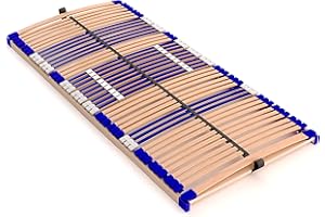 ‎SCHLUMMERPARADIES Stabiler Lattenrost 100% BUCHE Lattenrahmen - Nicht verstellbar, starr - SCHULTERFRÄSUNG, 7 Zonen, 44 Federleisten, Härte-Regulierung, Mittelgurt - FIX Comfort 44® - fertig montiert (100x200cm)