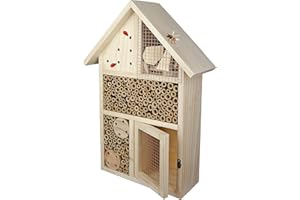CULT at home Bienenhaus Insektenhotel groß XL – Höhe 38 cm - mit Klappe zum Befüllen – Hummelhaus Wildbienenhaus aus Holz