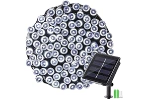 NEXVIN Guirlande Lumineuse Exterieure Solaire, 20M 200 LED Guirlande Solaire Etanche, Lampe Décoratives pour Jardin, Patio, Clôture (Blanc)