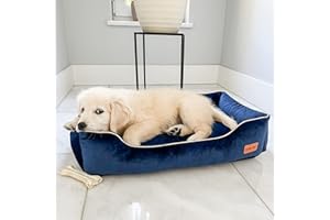 Halkalife Divano per Cani Impermeabile e Resistente all'abrasione. Divano Lussuoso e Glamour per Un Cane o Un Gatto. Letto Morbido per Cani. (S (60x40x15 cm), Marina Militare)