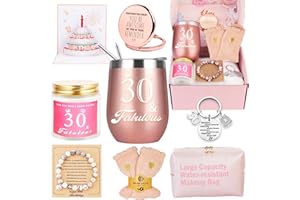 AWFRKY 30th Birthday Gifts for Women, Happy 30th Birthday Basket Gifts Box for Best Friends Female Mom Wife Daughter Sister Her Girlfriend Coworker Bestie Women Birthday Unique
