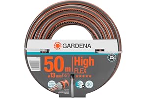 Gardena Tuyau Highflex Comfort 13 mm (1/2 Pouce), 50 m: Tuyau de jardin avec profilé de puissance, pression de 30 bars, stable dimensionnellement, résistant aux UV, emballé (18069-20)
