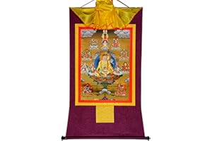Gandhanra Thangka Tibetische Wandbehang,Chenrezig Thangka,Heißgeprägter Buddha Wandteppich für Zen Wohnkultur, Meditation, Spirituelle Entspannung und Ruhe