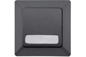 CHILITEC Milos - Pulsador con campo de rotulación 0-250 V~/máx. 10 A con marco de 1 compartimento, pulsador de timbre bajo revoque, color antracita