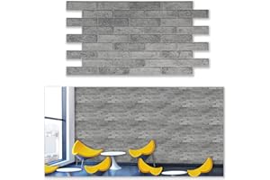 Grace Baltic - Paneles de pared 3D para decoración de pared interior no adhesivos, finos y elásticos, de PVC, Oro (10 piezas / 4.6 m2) (10, Ladrillo Gris.)