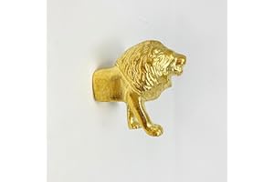 KNOBS BY BLOSSOM Gold Safari Animal Iron Metal Drawer Knobs (Knob, Lion)