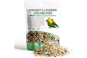 MASCOT PETS Premium Parakeet Food Lovebird Food Lifelong Formula Bird Parrot Feed Seed Mix Natural & Healthy Gourmet Choice 1.6kg In Resealable Pouch Conure Parrotlet Feed