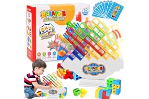 HZMJDHZM 48pcs Jeu d'empilage en Tetris, Tetris Tower Jouet d'Équilibre, Blocs Construction Russes Tetra Tower Blocs Empilables, Jouet d'Empilage Éducatifs Interactive pour Enfant (48)