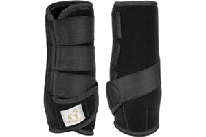 GALLOPING STALLION MEDICINE BRUSHING SUPPORT BOOTS HORSE EQUESTRIAN (Extra Large (XL), Black)