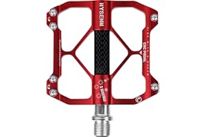 HYSENM Bike Pedals, Aluminum Mountain Bike Pedals 9/16 Inch 3 Bearing Cycling Bicycle Pedals for Road Bike, MTB, BMX, Wide Paltform Flat Pedals