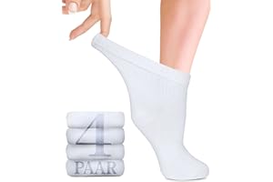 FIERA BESA Skarpety bambusowe dla diabetyków z lycrą: wysokie do kostki; do biznesu i na czas wolny; odpowiednie dla kobiet w ciąży i seniorów; 4 pary