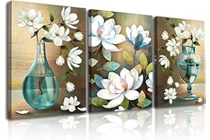 PIY PAINTING Stampe e quadri su tela La fortuna arriva con Fiori che sbocciano Immagine Pittura Tela Wall Art Canvas Impermeabile per Home Room Decor Regalo di Anniversario 30x40cm 3er