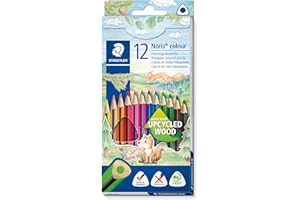 STAEDTLER - Noris Colour - Crayons de Couleur Triangulaires de très Haute Qualité - Bois upcyclé - Assortiment 12 couleurs - 187 C12