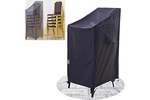 F&J Outdoors Housse pour chaises de Jardin, imperméable, résistante aux UV, Robuste, pour chaises empilables à Dossier Haut, utilisable en été et Hiver, 69x86x76/104cm, Gris