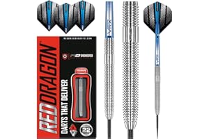 RED DRAGON Defenders: 22g Fléchettes Pointes Acier avec Ailettes et Tiges de Flechettes