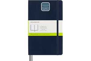Moleskine - Cuaderno Clásico con Hojas en Blanco, Tapa Blanda y Cierre con Goma Elástica, Tamaño Grande 13 x 21 cm, Color Azul Zafiro, 400 Páginas