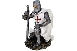 Joh. Vogler GmbH Tempelritter knieend 17 cm Figur Templer Ritter Templerkreuz Deko Skulptur
