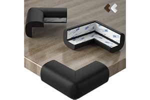 DEASANA® Eckenschutz - Extra große Abdeckung für maximalen Schutz & Kindersicherung - Gummi Kantenschutz Baby mit 3M-Bi-Kleber für stärkste Haftung - Zertifiziertes [Elfenbeinweiß, Schwarz und Braun]