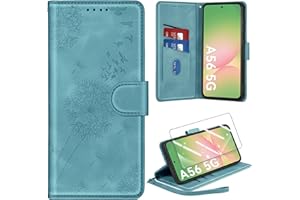 Deisyzy Leather Case for Samsung Galaxy A56 5G Case with Screen Protector, Flip Wallet Mobile Phone Case PU Leather Case, Magnetic Card Slot, Stand Function, Protective Case Compatible with Samsung