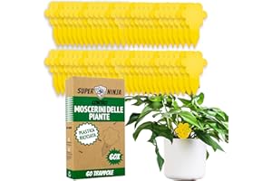 Trappola per Moscerini - 60 trappole - Altamente Efficaci ed Ecologiche per Moscerini Piante - Anti Moscerini - Facile da Usare - Fino a 3 Mesi - Super Ninja