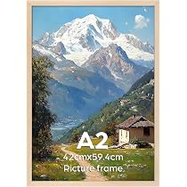 Cadre Photo 50x70 Cm En Alliage D'aluminium Naturel - Design Minimaliste, Accroche Murale Horizontale/verticale