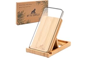 My Fat Gorilla Bambusowy uchwyt na telefon komórkowy, stojak na telefon komórkowy i podstawka pod tablet, regulowany stojak na telefon z drewna, uchwyt na telefon komórkowy, biurko, stojak na telefon,