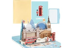 ‎JOYOLDELF Joyoldelf London Pop Up Karte, 3D Reisegutschein Geschenkkarte für England Reise oder Flitterwochen, Gutscheinkarte, Reise Gutschein zum Geburtstag, London Geschenk Karte für Urlaub