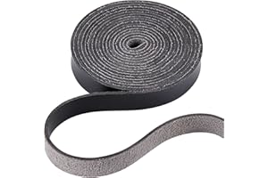 GORGECRAFT Tira de Correa de Cuero 12.5 mm de Ancho 2 m de Largo Cuero de Grano Negro Envoltura de Cinturón Cordón Plano de Un Solo Lado para Collar Cinturón DIY Proyectos de Manualidades Fabricación