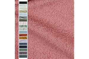 VmG-Store Tessuto in spugna al metro, 15 colori da cucire, in spugna, 145 cm di larghezza (053 I, rosa antico)