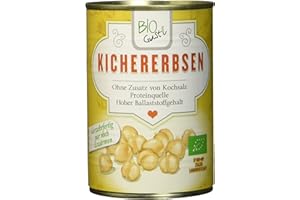 BIO GUSTI Biogustí Bio-Kichererbsen – Veganerfreundlich ohne Salzzusatz – Ideal für die schnelle Küche – 12er Pack (12 x 400 g)