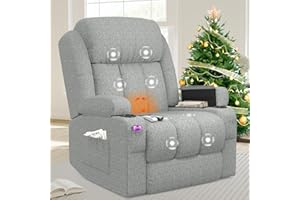 BareTay Lift Chairs Recliner Chairs For the Elderly with Massage & Heat, Extended Footrest Padded Backrest & Seat, USB+Type C Ports, 2 Cup Holders 2 Side Pockets