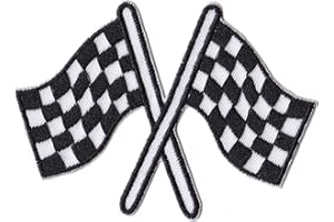 NAGAPATCHES Patche écusson racing flag course automobile drapeau patch brodé thermocollant
