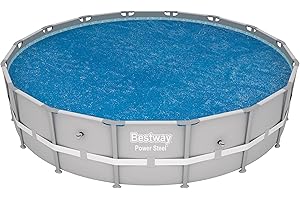 BESTWAY 58253 - Cobertor Solar para Piscina Desmontable Ø462 cm Redonda Fácil Instalación Azul Válido para Fast Set Ø549 cm, Steel Pro Ø457 cm y Power Steel Ø488 cm