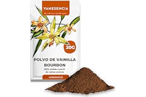 Vainilla en Polvo Bourbon Gourmet 20g | 100% Vainilla Natural Molida de Madagascar | Aroma Intenso | Ideal para Postres | Calidad Gourmet | Bolsa con Cierre Hermético | VANESENCIA