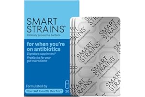 SMART STRAINS for Antibiotics & Traveller's Tummy – Proven Live Bacteria – Formulated by The Gut Health Doctor | 10 Billion LGG World’s Most Studied Bacterial Cultures | 30 Oral Probiotics