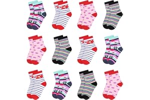 Libella 10/12 pares Calcetines Lindo Verano Calcetines de Divertidos Ocasionales con corazones rayas y puntos vistoso 2108VA