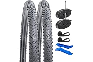 YUNSCM Neumáticos Ligeros de para Bicicleta de montaña ETRTO 40-622 60TPI de Nailon antipinchazos y Tubos de Bicicleta 700C compatibles con neumáticos y Tubos de 700X36C/37C/38C/40C, 2