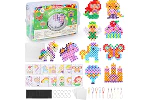 Mardo 10mm Bügelperlen Set, 1500 Stück Bügelperlen für Kinder, XL Steckperlen mit Aufbewahrungsbox, Bügelperlen Platten, Muster und Bügelpapier, Bastelperlen Set, Perlenset Geschenk für Kinder