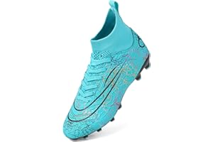 PiDaGlobal Chaussures de Football Homme Professionnel Crampons Antidérapants pour l'entraînement Adolescents High Top Chaussures de Sport Athlétisme compétition