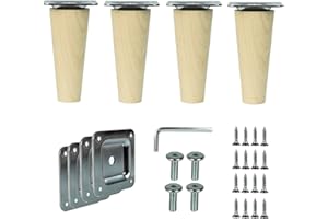 emoebelbeschlaege Prima Online 4X Holzfüße Möbelfüße Sofafüße Buche Holzbeine gerade Länge 10cm Buche Holz Oberfläche sauber (Gerade [10 cm])