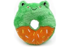 ZippyPaws Donutz Buddies - Giocattoli interattivi per animali domestici, motivo: ciambella, giocattolo per cani e cuccioli, giocattolo colorato e cigolante, rana