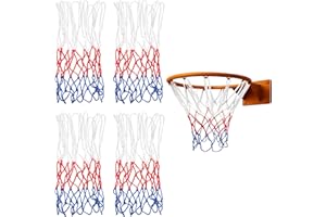 BOHUIZ 4 Pcs Small Basketball Net Replacement for 8 Loops Mini Basketball Hoop, Rainproof Sunscreen for All-Weather 8"-10.25" Rims Basket Ball Hoop Nets for Indoor and Outdoor Replacement Net
