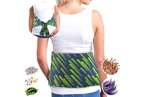 FEEL RECOVERY Faja Térmica Lumbar de Semillas - Almohada de Calor para Espalda Calentar en Microondas (50x25 cm) - Saco Térmico Grande con Funda Lavable, Tela de Algodón 100% y Olor a Lavanda