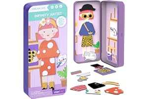 mierEdu Magnetspiel Box Künstlerin – Magnetische Bausteine & Magnetspiel für Kinder ab 3 Jahre, Lernspiel & Reisespiel – Fördert Motorik & Kreativität, Spielzeug für unterwegs
